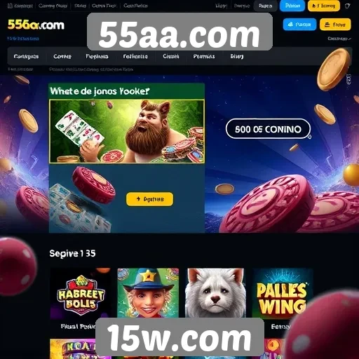 Navegação e interface do site de jogos 55aa.com